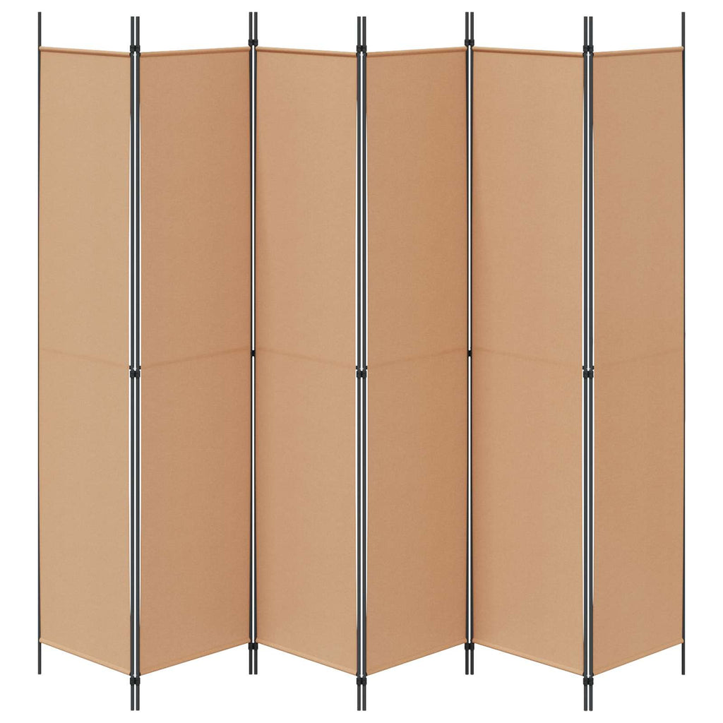 vidaXL Ekspresowy 6-panelowy parawan Beżowy 300 x 220 cm tkanina