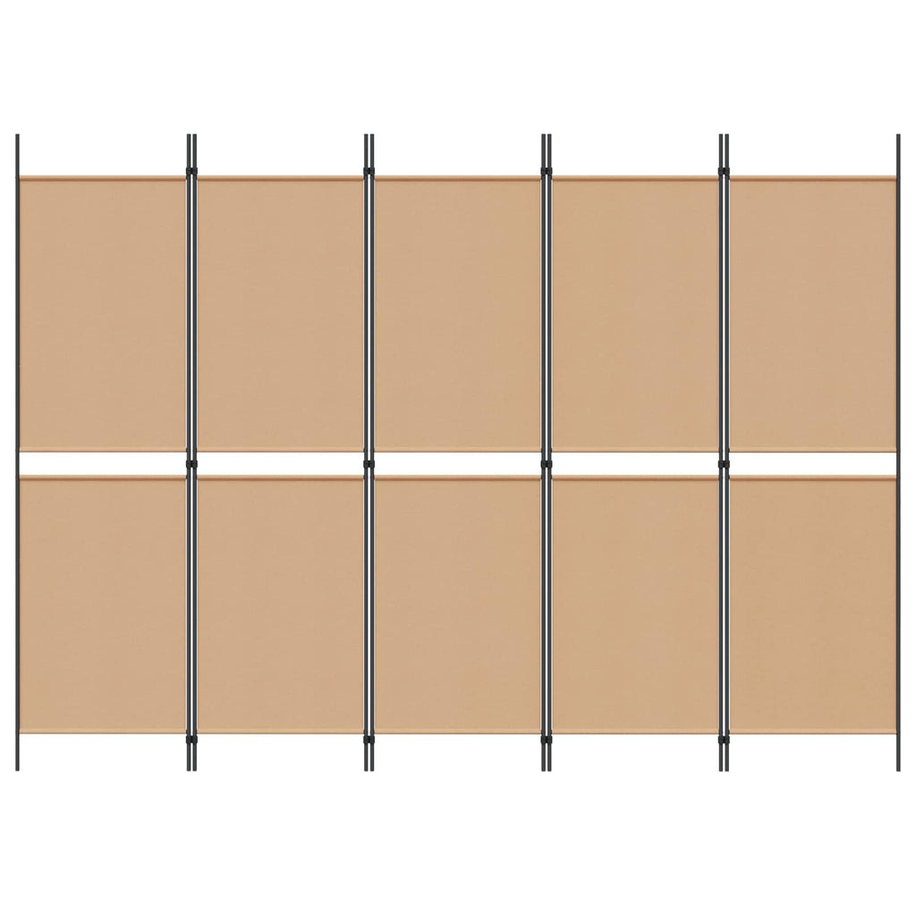 vidaXL 5-panelowy parawan Beżowy 250 x 180 cm tkanina