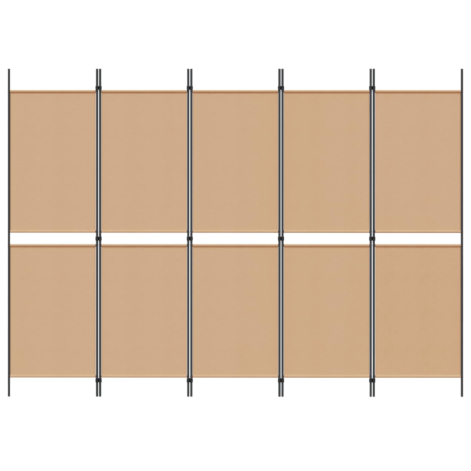 vidaXL 5-panelowy parawan Beżowy 250 x 180 cm tkanina