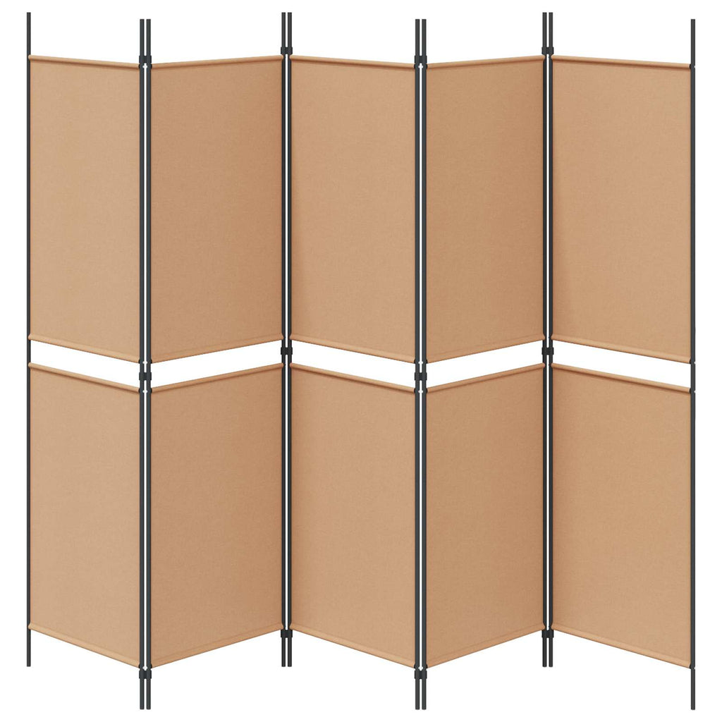 vidaXL 5-panelowy parawan Beżowy 250 x 180 cm tkanina