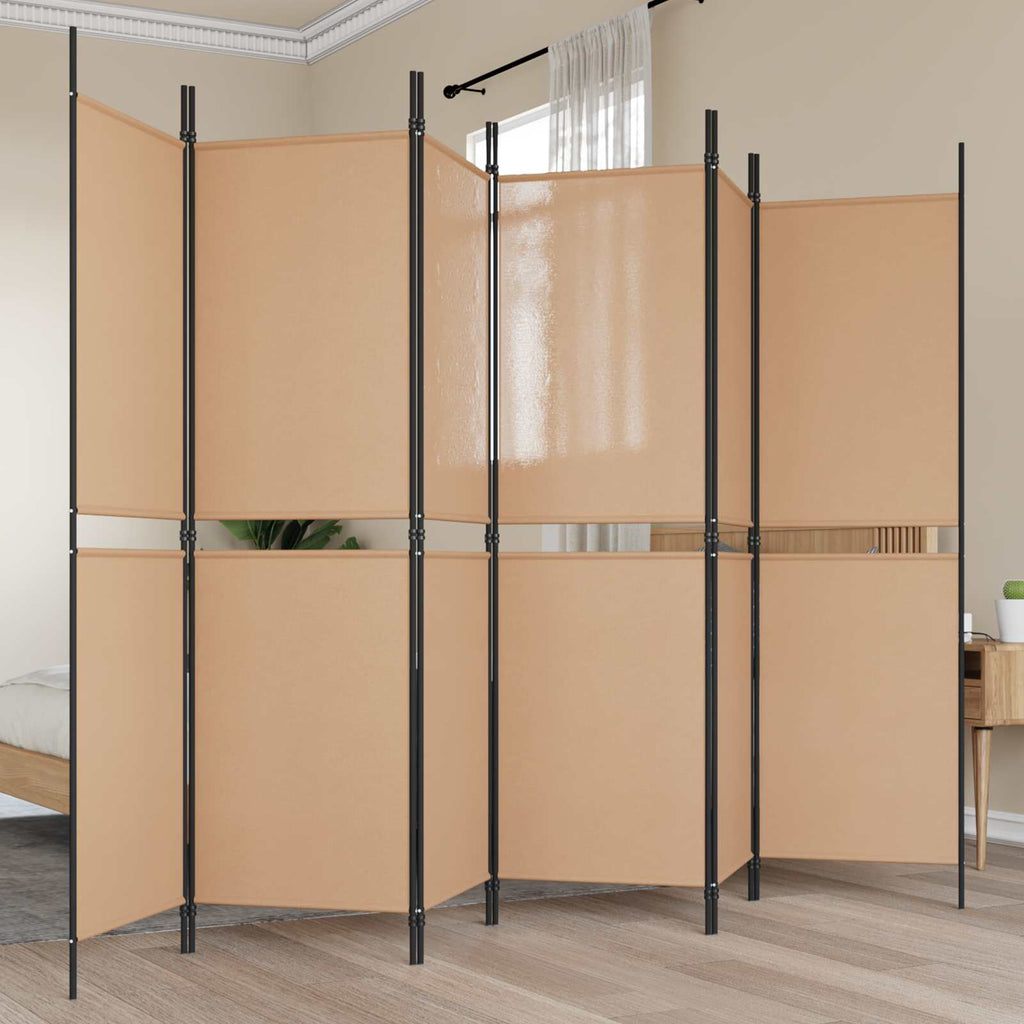 vidaXL Ekspresowy 6-panelowy parawan Beżowy 300 x 180 cm tkanina
