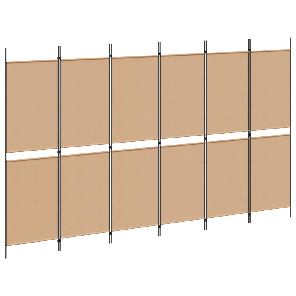vidaXL Ekspresowy 6-panelowy parawan Beżowy 300 x 180 cm tkanina