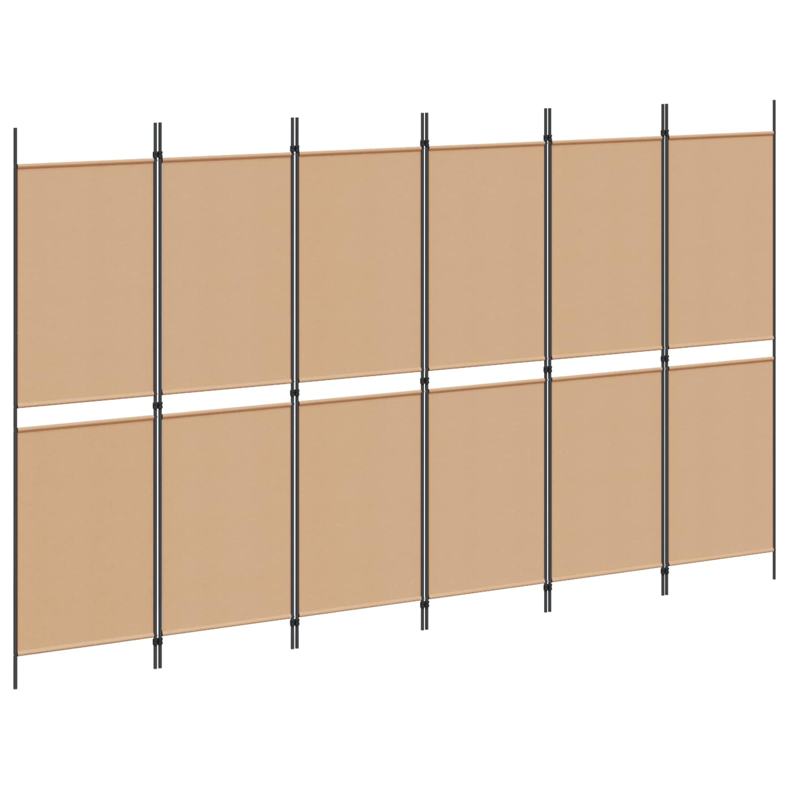 vidaXL Ekspresowy 6-panelowy parawan Beżowy 300 x 180 cm tkanina