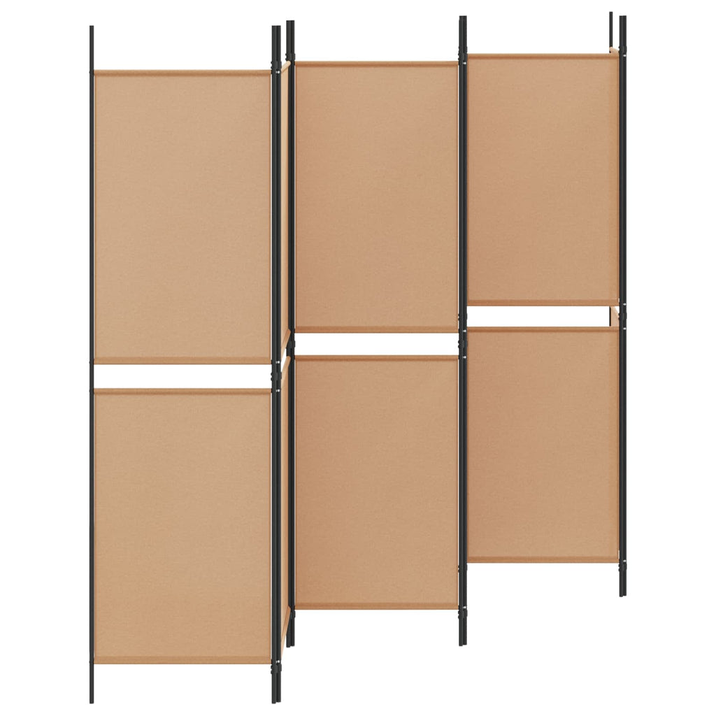 vidaXL Ekspresowy 6-panelowy parawan Beżowy 300 x 180 cm tkanina