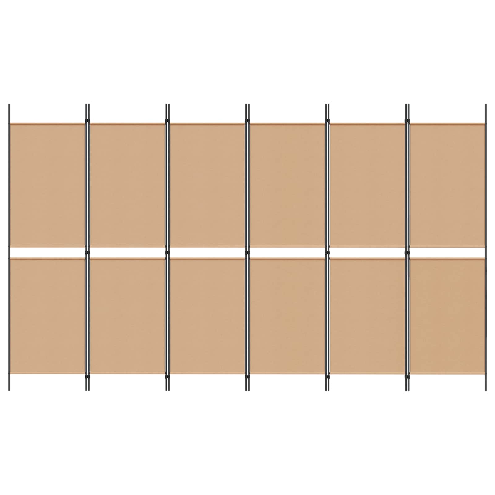 vidaXL Ekspresowy 6-panelowy parawan Beżowy 300 x 180 cm tkanina