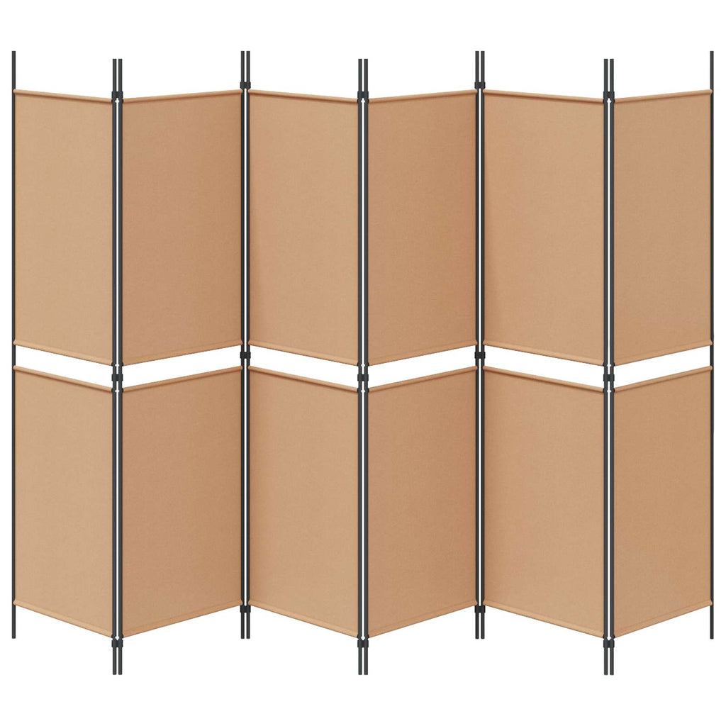 vidaXL Ekspresowy 6-panelowy parawan Beżowy 300 x 180 cm tkanina