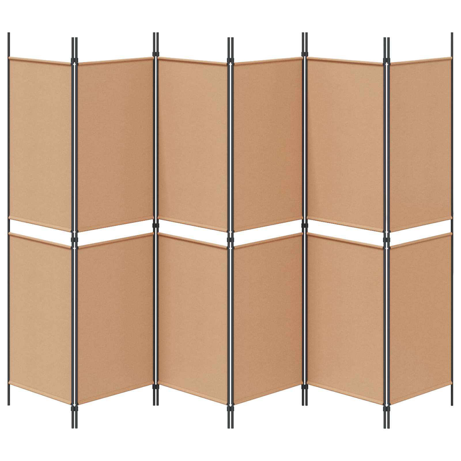vidaXL Ekspresowy 6-panelowy parawan Beżowy 300 x 180 cm tkanina