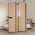 vidaXL 4-panelowy parawan Beżowy 200 x 200 cm tkanina