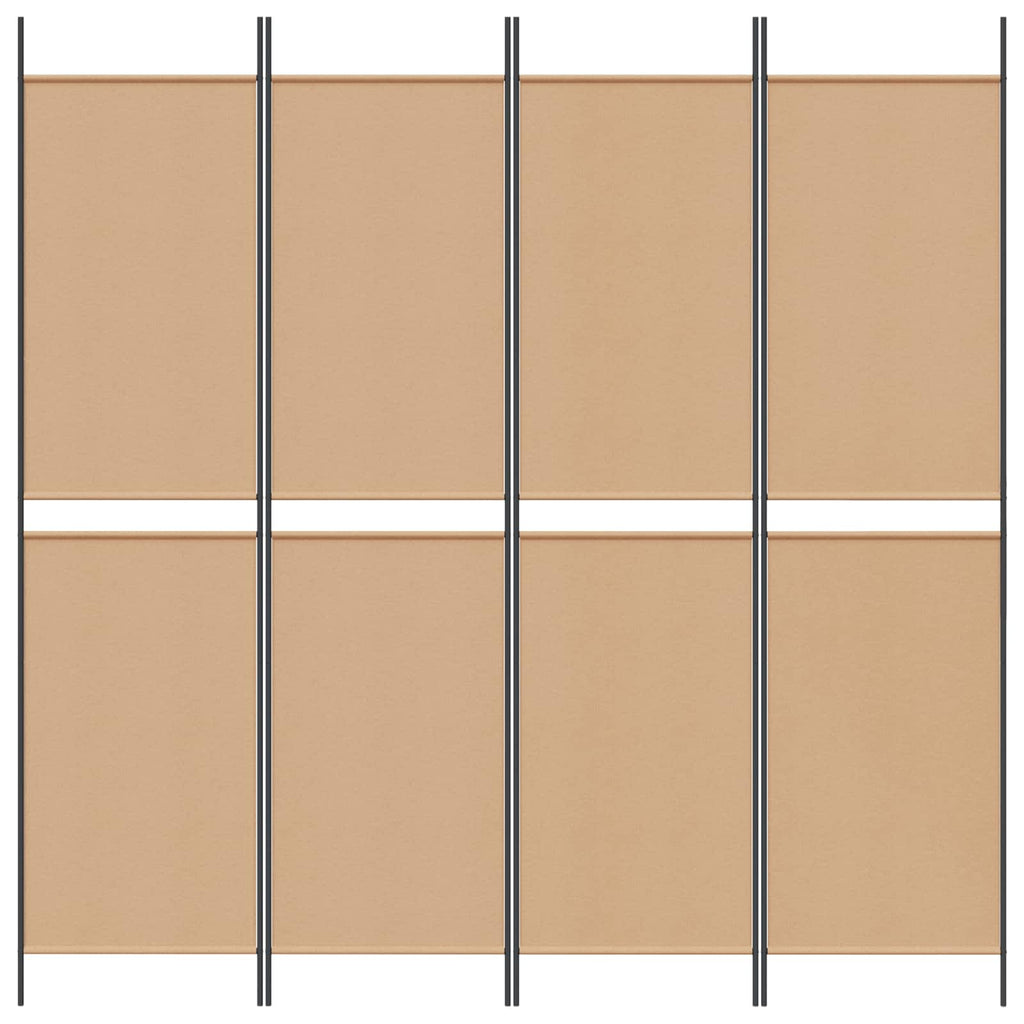 vidaXL 4-panelowy parawan Beżowy 200 x 200 cm tkanina
