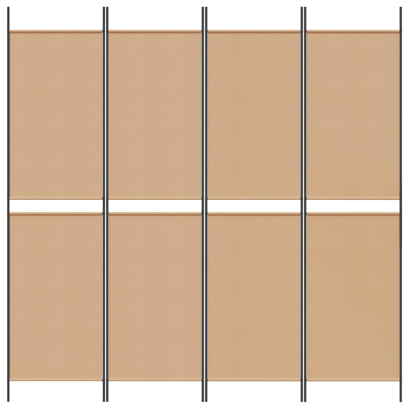 vidaXL 4-panelowy parawan Beżowy 200 x 200 cm tkanina