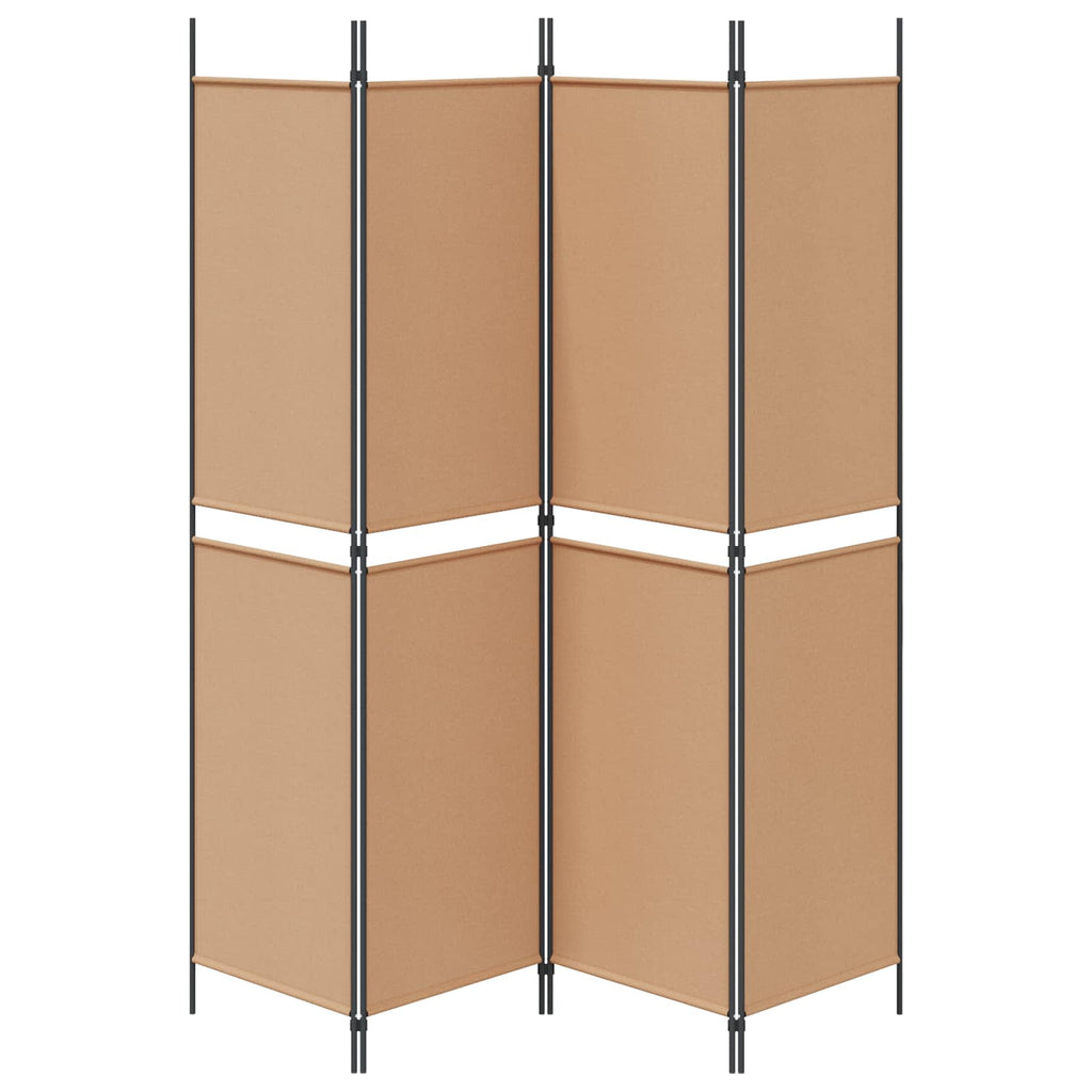 vidaXL 4-panelowy parawan Beżowy 200 x 200 cm tkanina