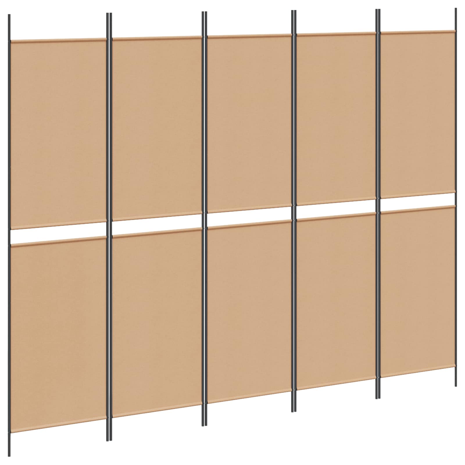 vidaXL 5-panelowy parawan Beżowy 250 x 200 cm tkanina