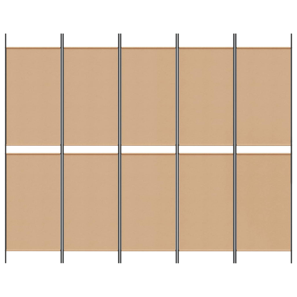 vidaXL 5-panelowy parawan Beżowy 250 x 200 cm tkanina