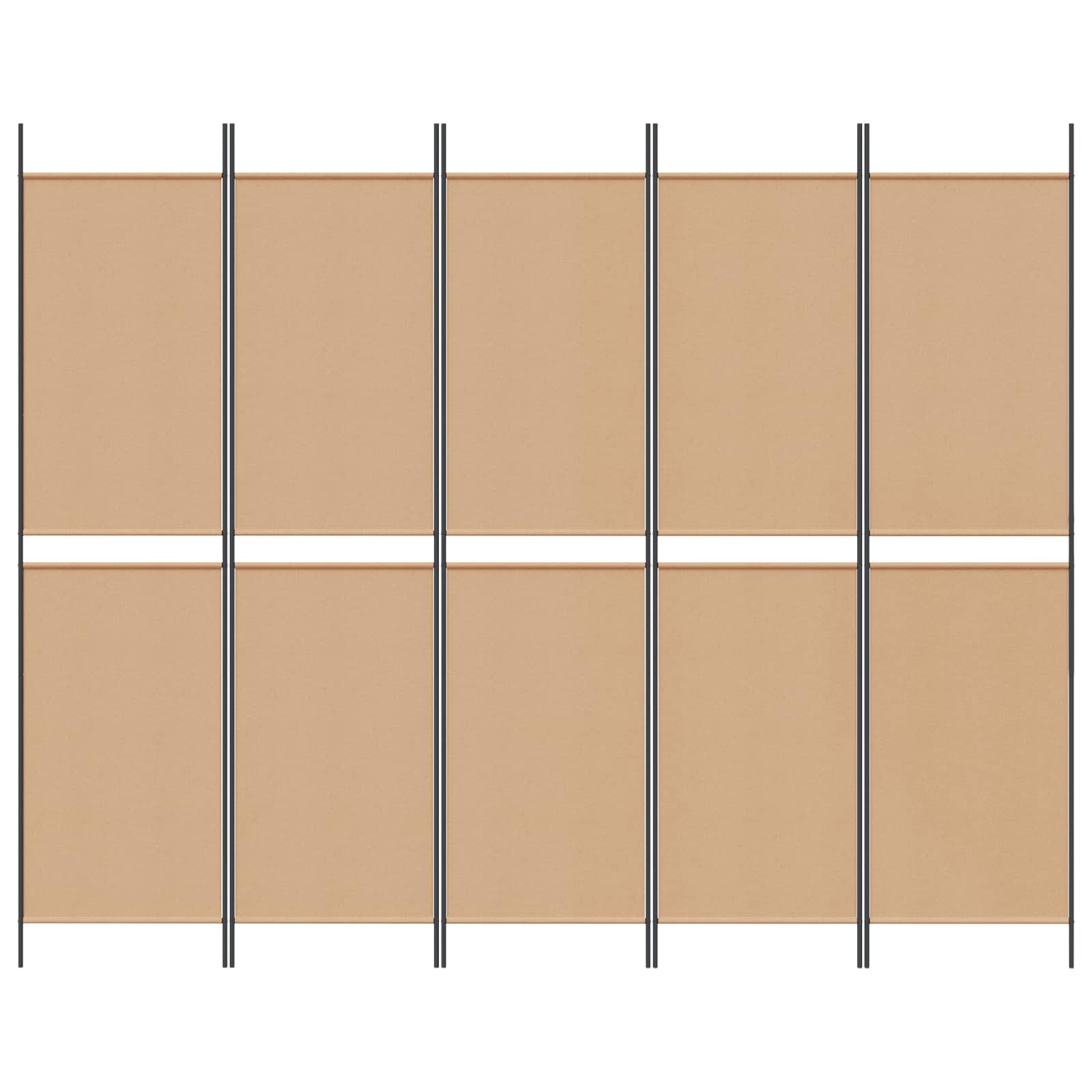 vidaXL 5-panelowy parawan Beżowy 250 x 200 cm tkanina