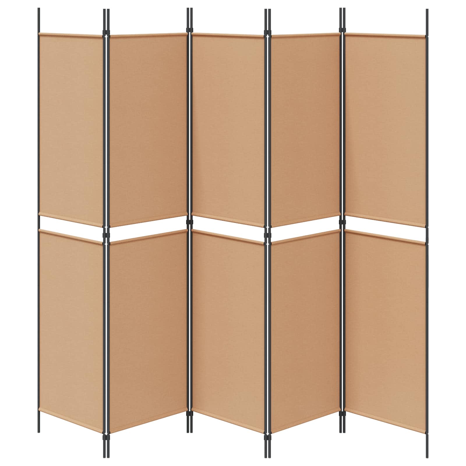 vidaXL 5-panelowy parawan Beżowy 250 x 200 cm tkanina