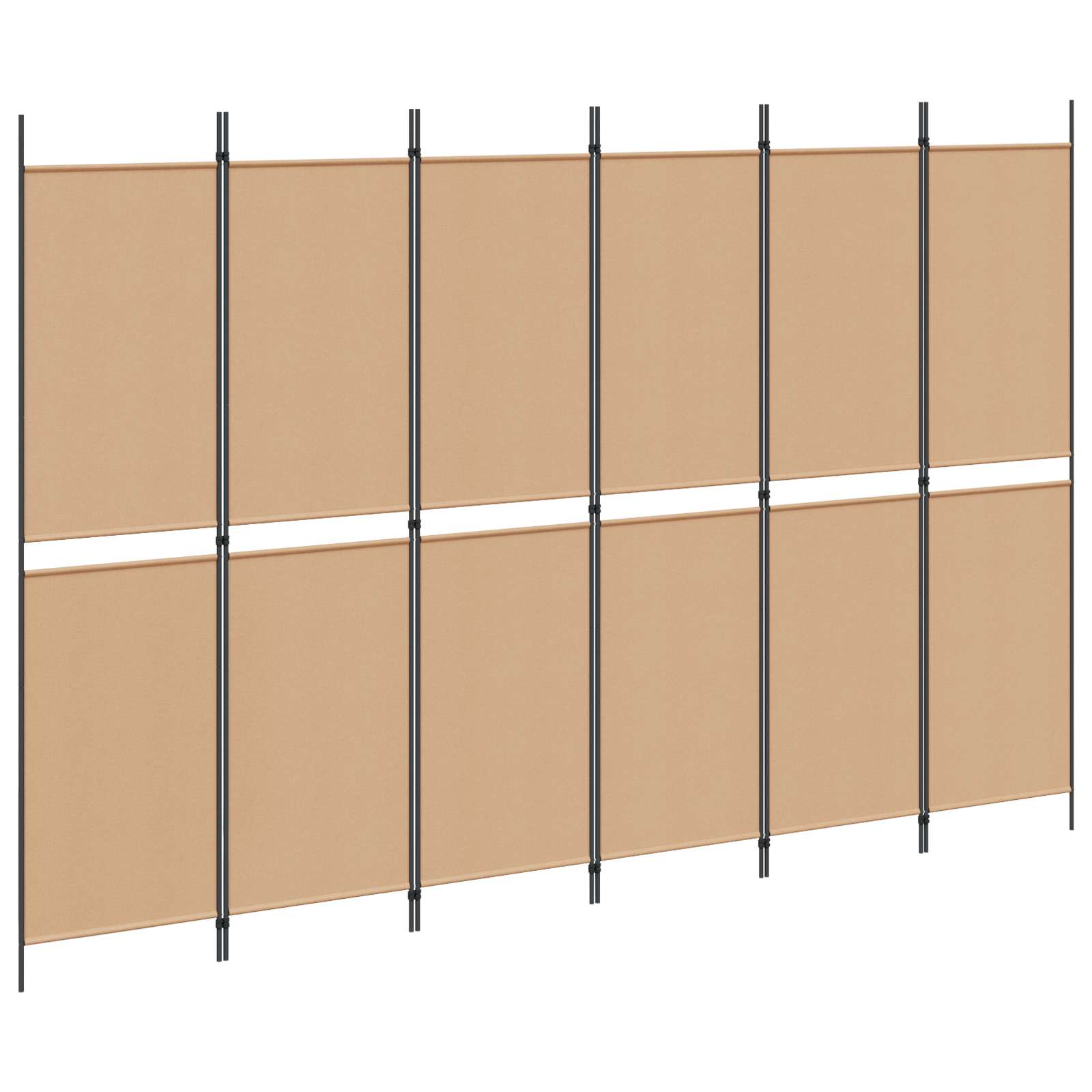 vidaXL Ekspresowy 6-panelowy parawan Beżowy 300 x 200 cm tkanina