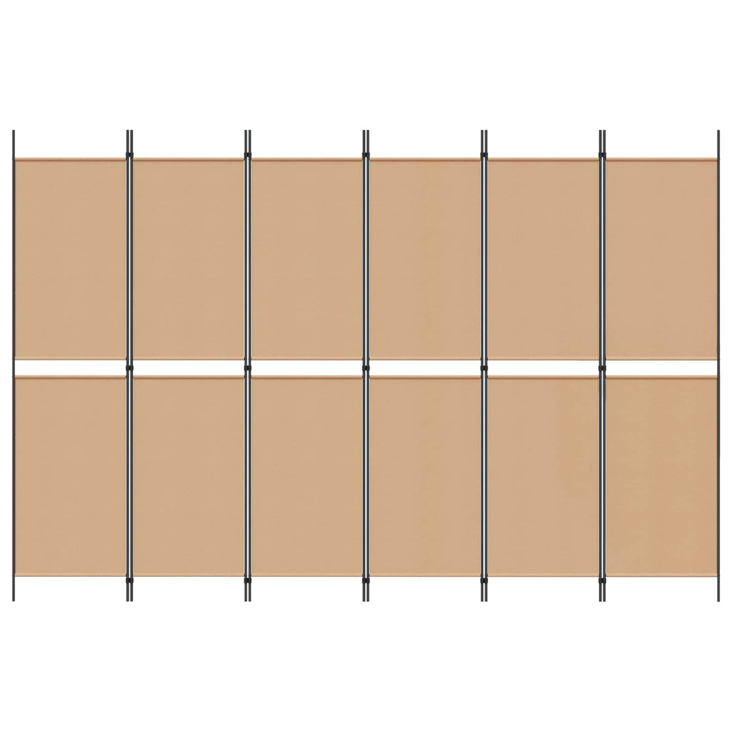 vidaXL Ekspresowy 6-panelowy parawan Beżowy 300 x 200 cm tkanina