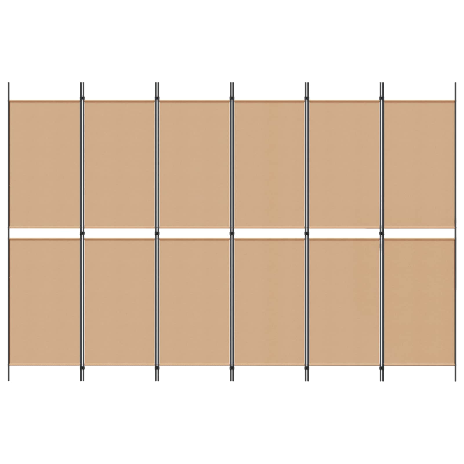 vidaXL Ekspresowy 6-panelowy parawan Beżowy 300 x 200 cm tkanina
