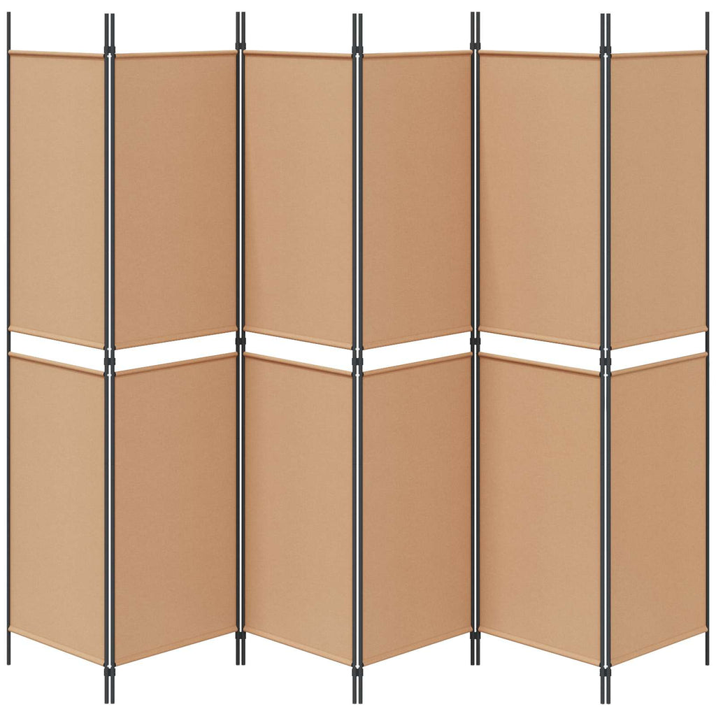 vidaXL Ekspresowy 6-panelowy parawan Beżowy 300 x 200 cm tkanina