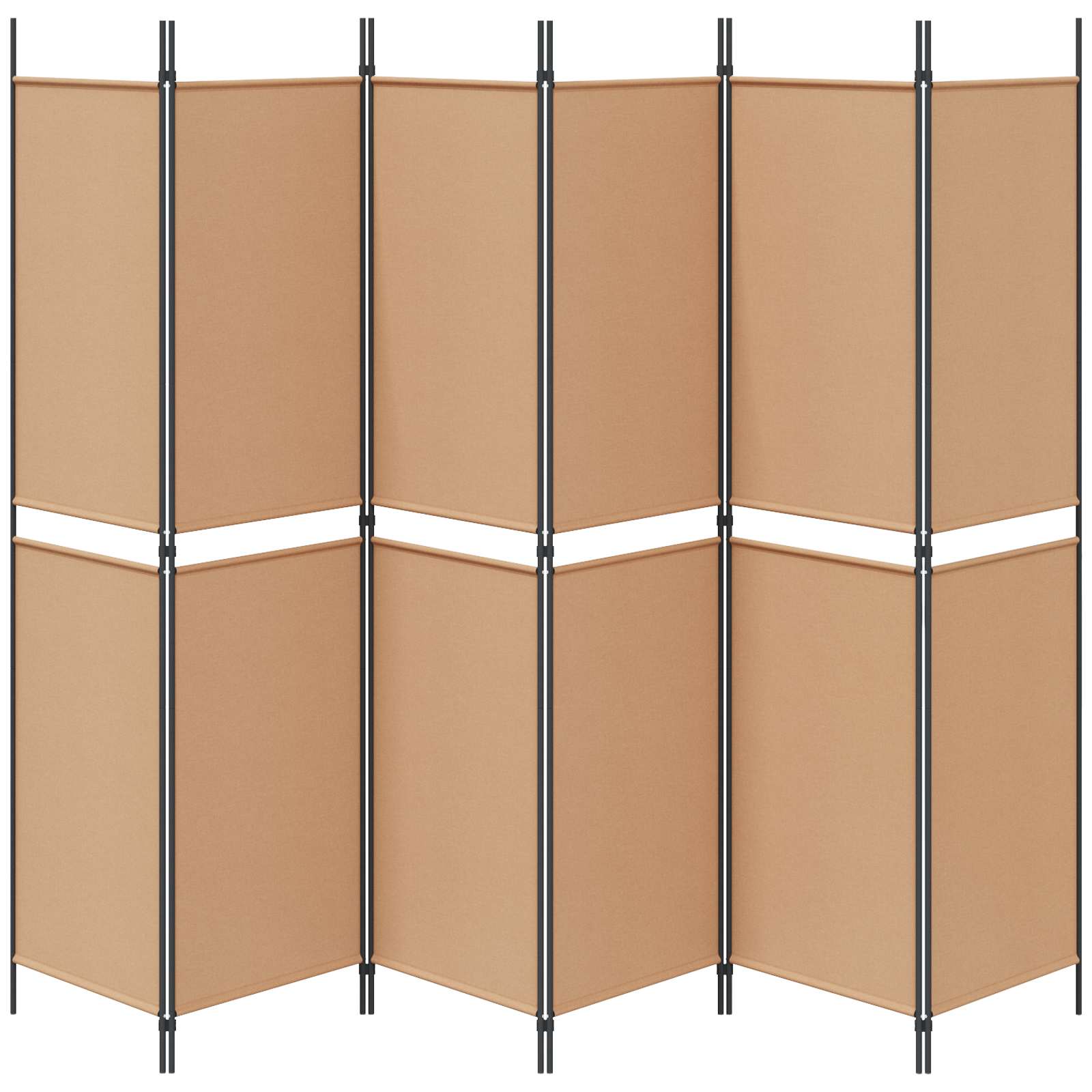 vidaXL Ekspresowy 6-panelowy parawan Beżowy 300 x 200 cm tkanina