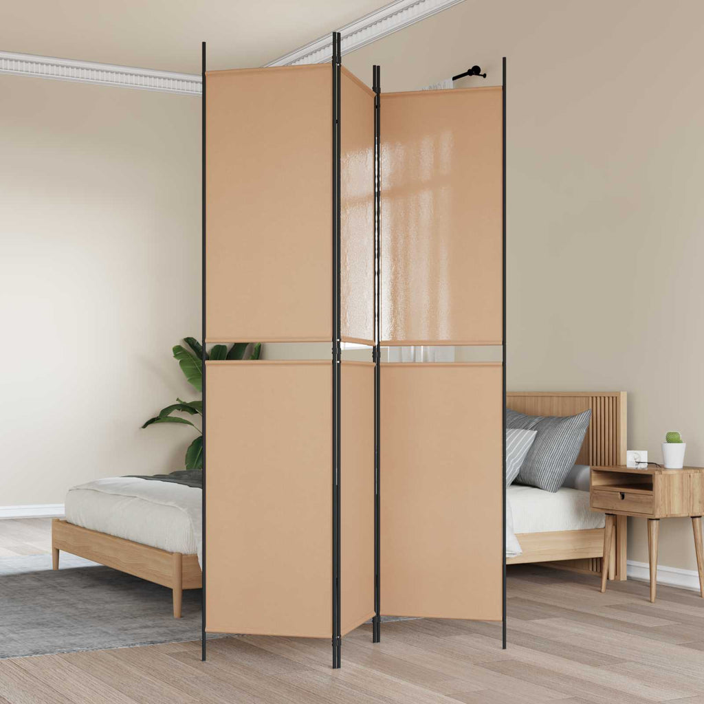 vidaXL 3-panelowy parawan Beżowy 150 x 220 cm tkanina