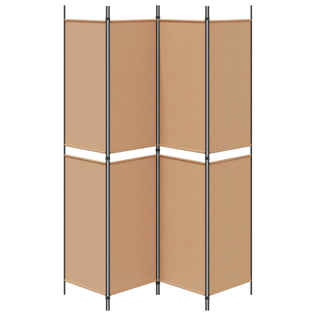 vidaXL 4-panelowy parawan Beżowy 200 x 220 cm tkanina
