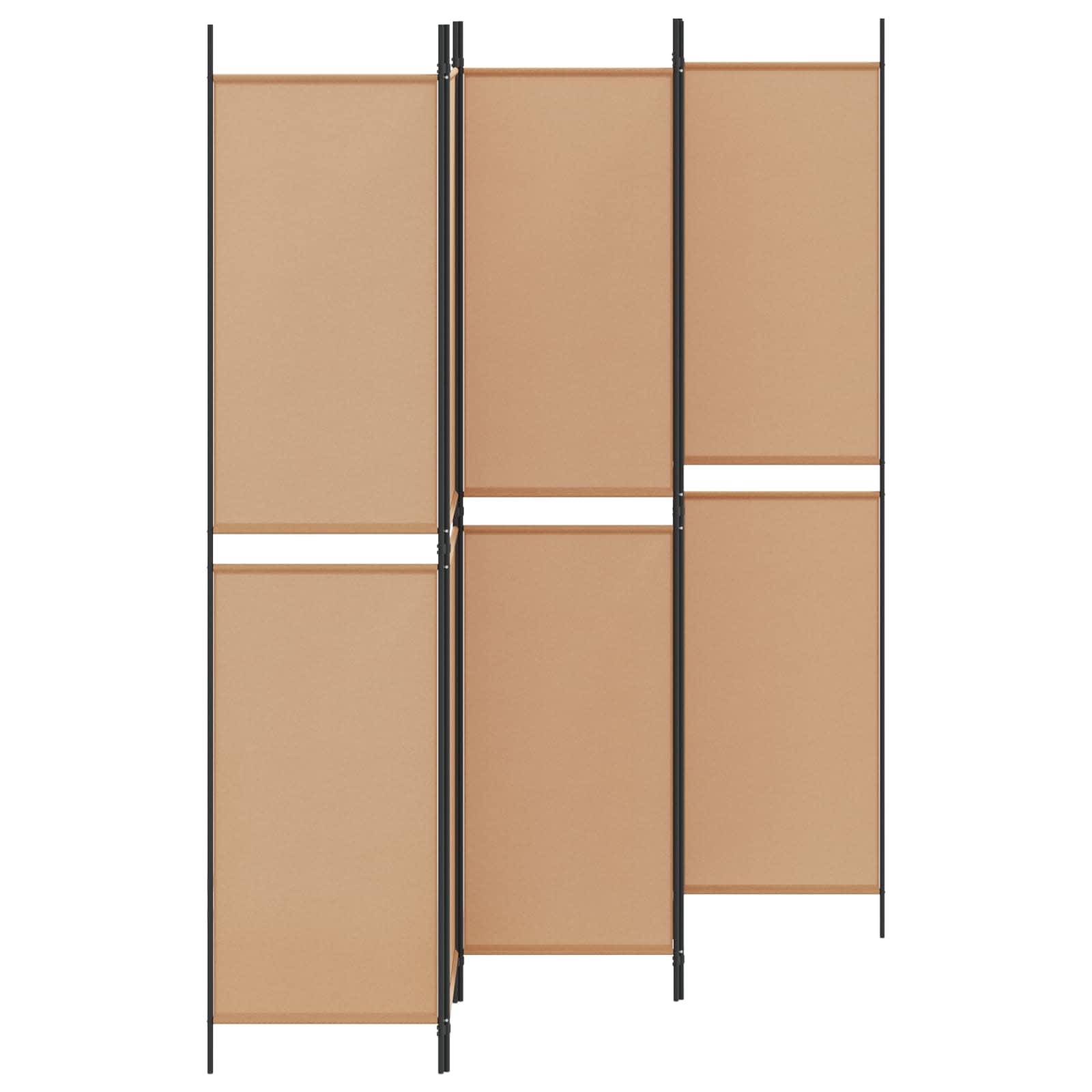 vidaXL 5-panelowy parawan Beżowy 250 x 220 cm tkanina