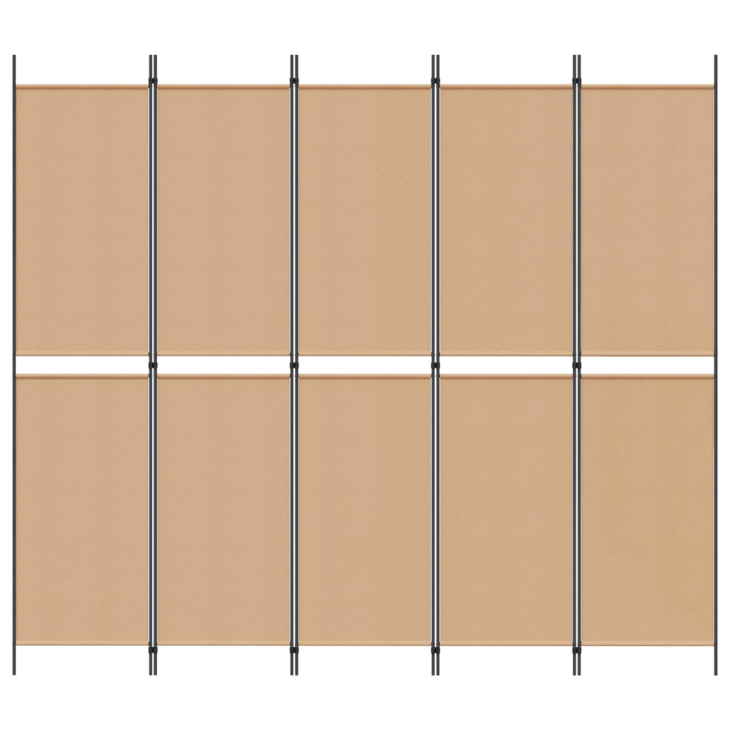 vidaXL 5-panelowy parawan Beżowy 250 x 220 cm tkanina