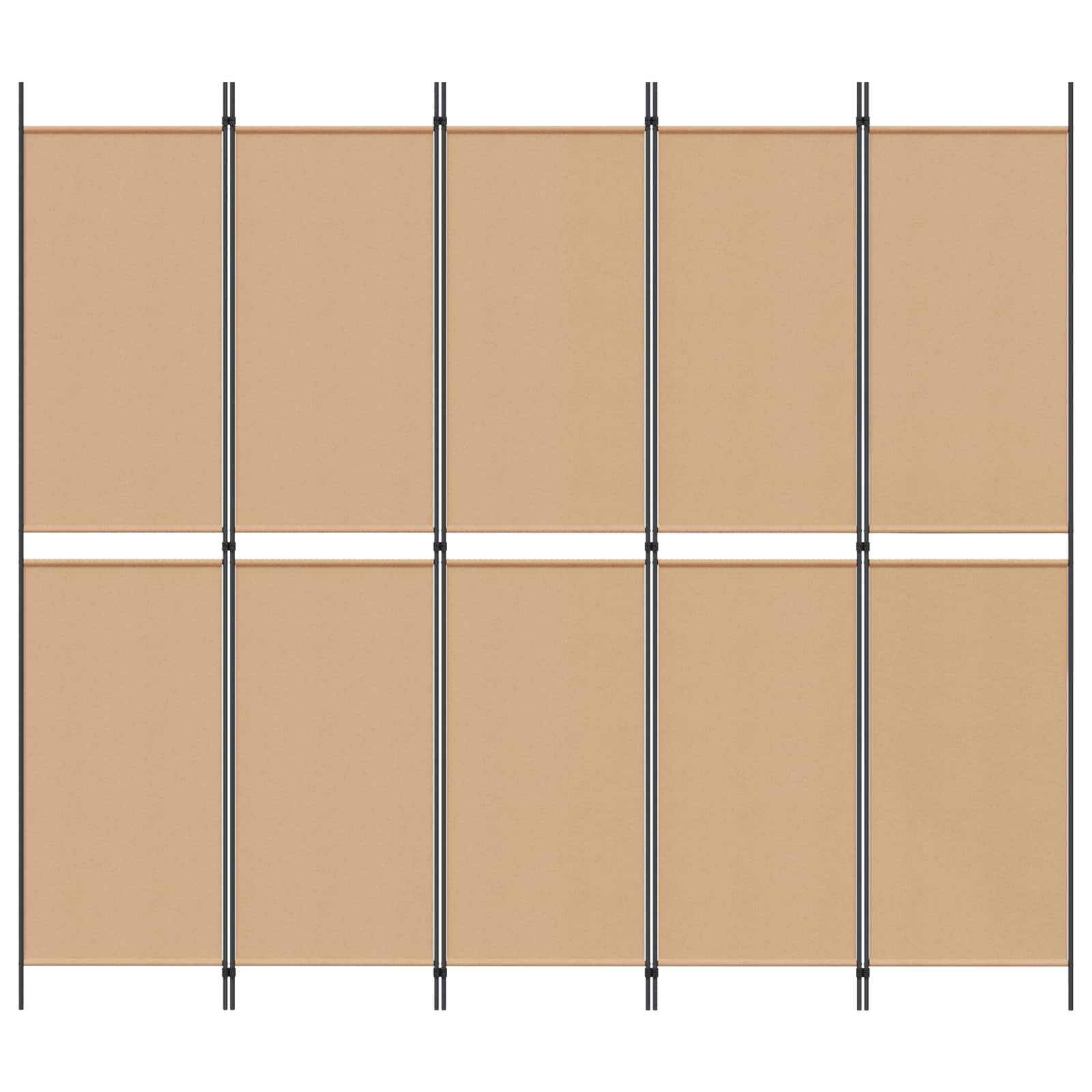 vidaXL 5-panelowy parawan Beżowy 250 x 220 cm tkanina