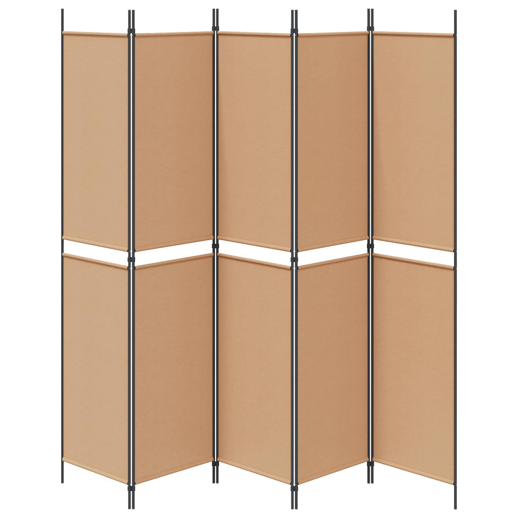 vidaXL 5-panelowy parawan Beżowy 250 x 220 cm tkanina