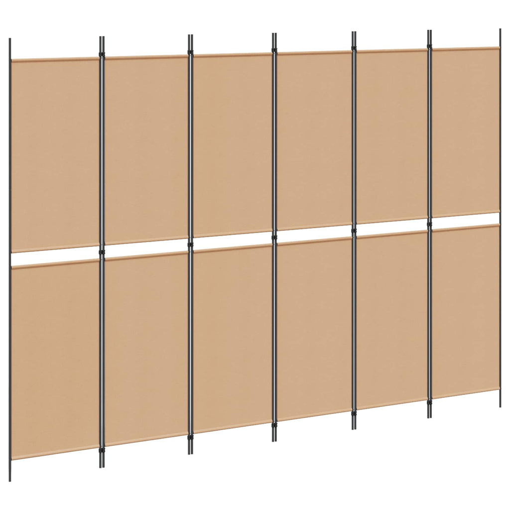vidaXL Ekspresowy 6-panelowy parawan Beżowy 300 x 220 cm tkanina