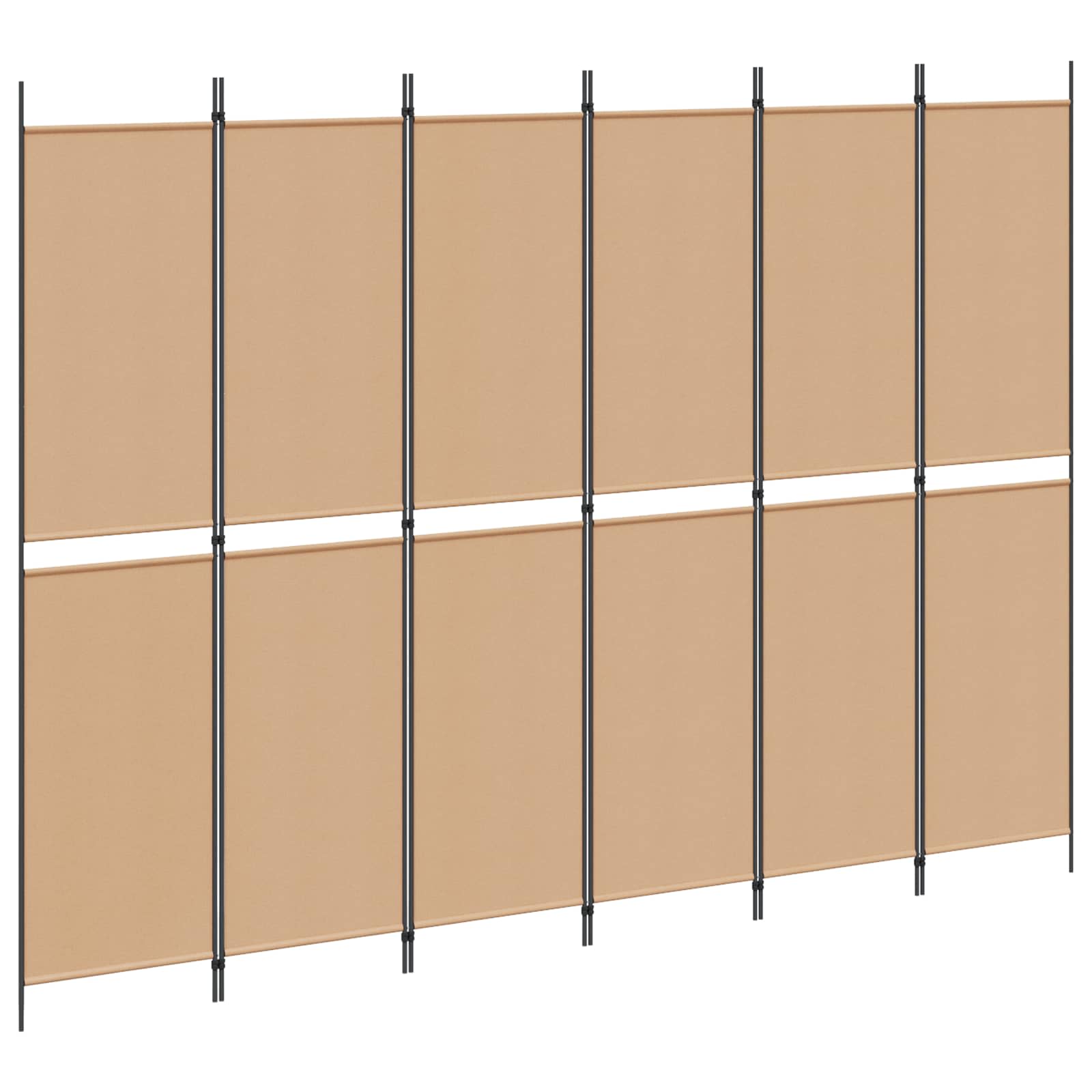 vidaXL Ekspresowy 6-panelowy parawan Beżowy 300 x 220 cm tkanina