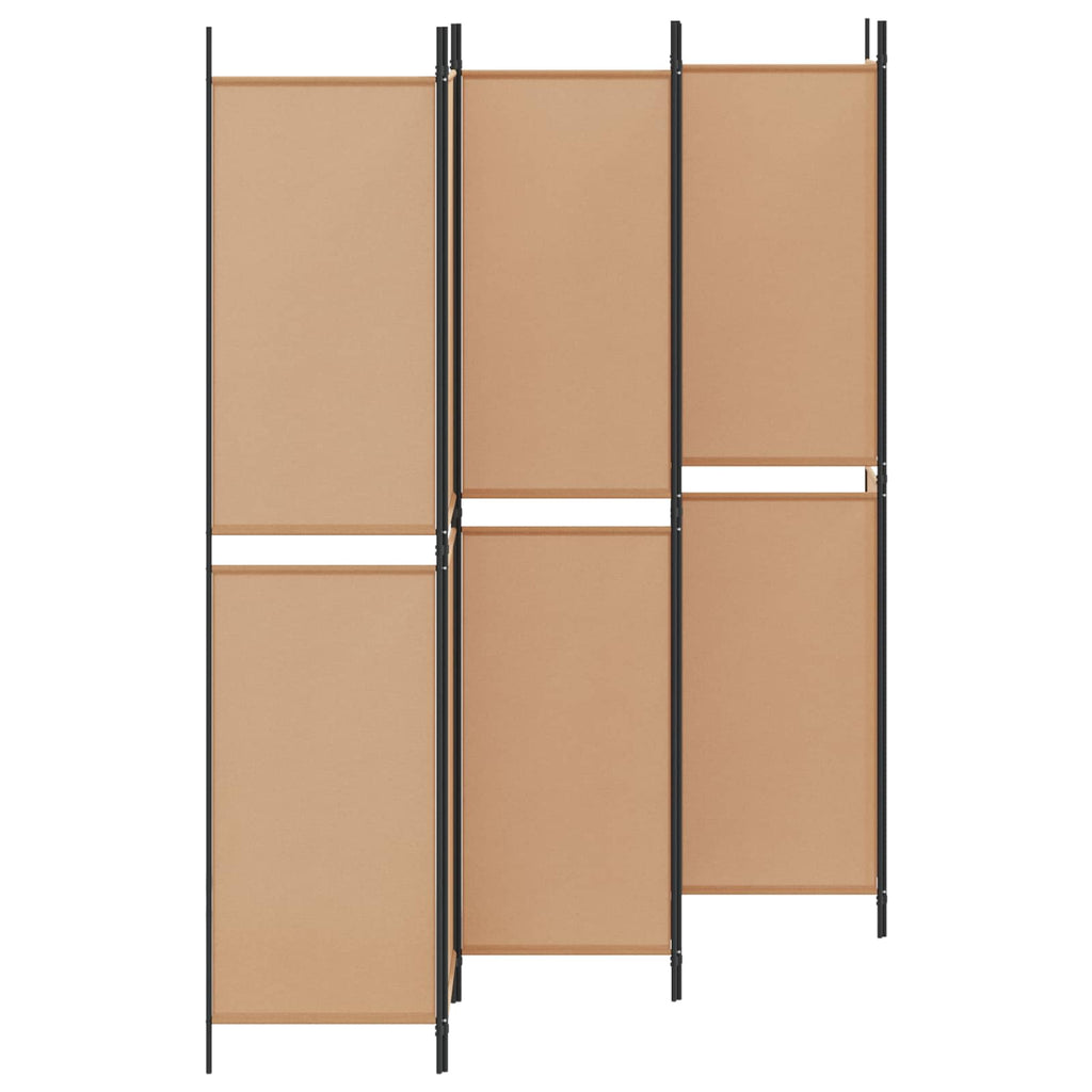 vidaXL Ekspresowy 6-panelowy parawan Beżowy 300 x 220 cm tkanina