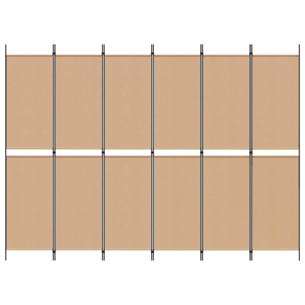 vidaXL Ekspresowy 6-panelowy parawan Beżowy 300 x 220 cm tkanina