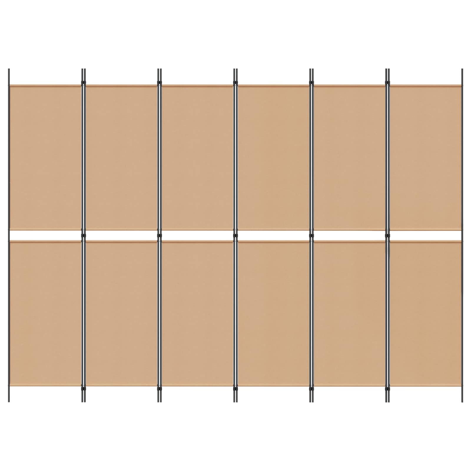 vidaXL Ekspresowy 6-panelowy parawan Beżowy 300 x 220 cm tkanina
