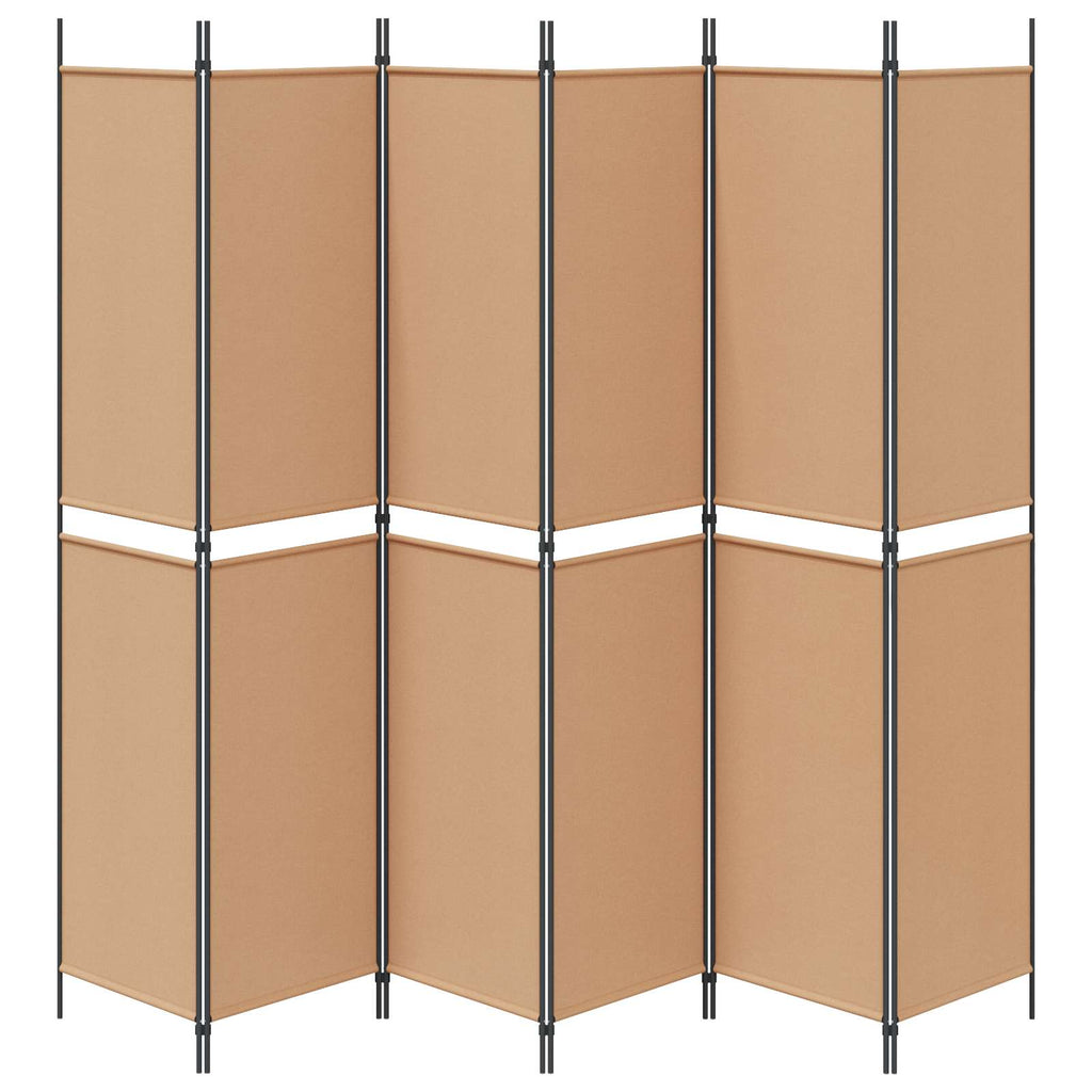 vidaXL Ekspresowy 6-panelowy parawan Beżowy 300 x 220 cm tkanina