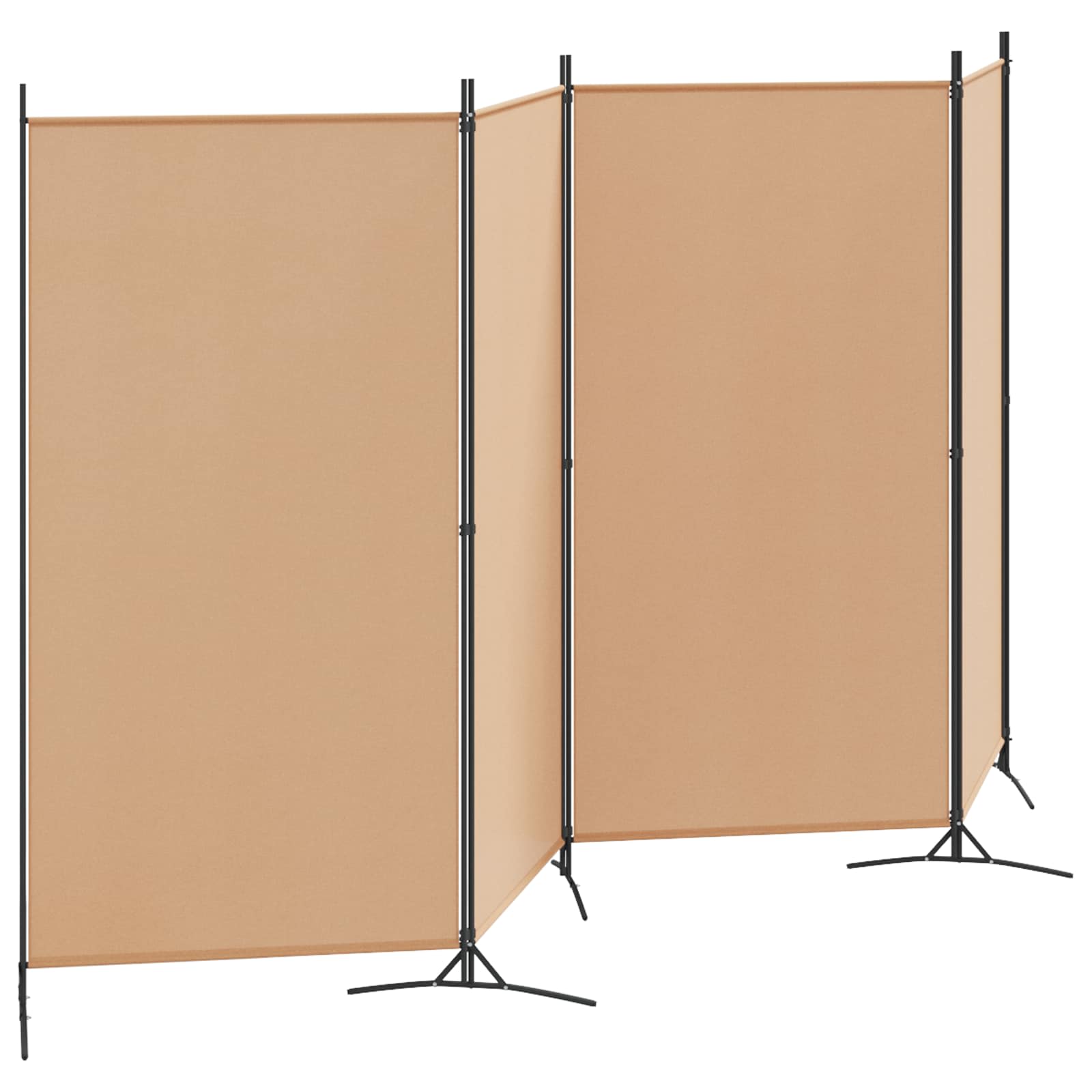 vidaXL 4-panelowy parawan Beżowy 346 x 180 cm tkanina
