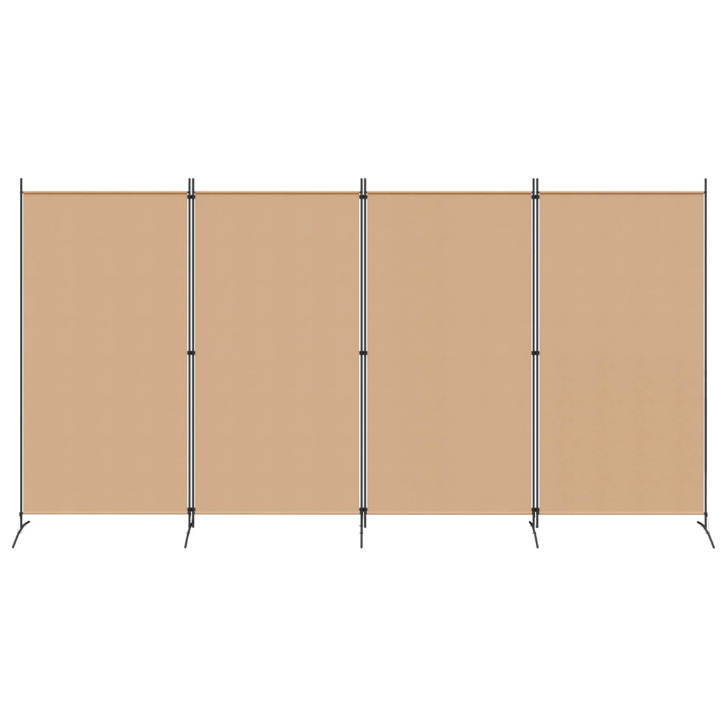 vidaXL 4-panelowy parawan Beżowy 346 x 180 cm tkanina