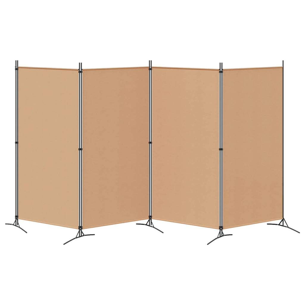 vidaXL 4-panelowy parawan Beżowy 346 x 180 cm tkanina