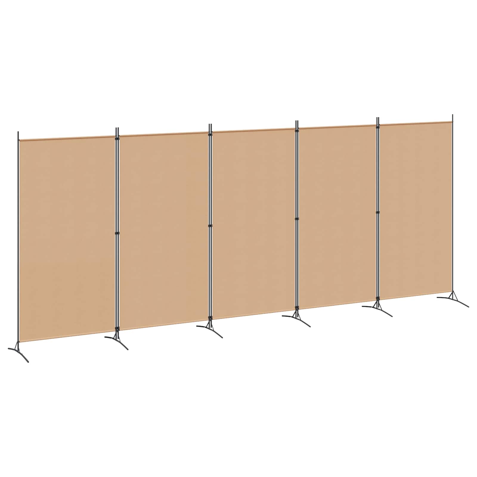 vidaXL 5-panelowy parawan Beżowy 433 x 180 cm tkanina
