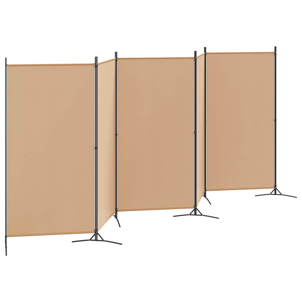 vidaXL 5-panelowy parawan Beżowy 433 x 180 cm tkanina