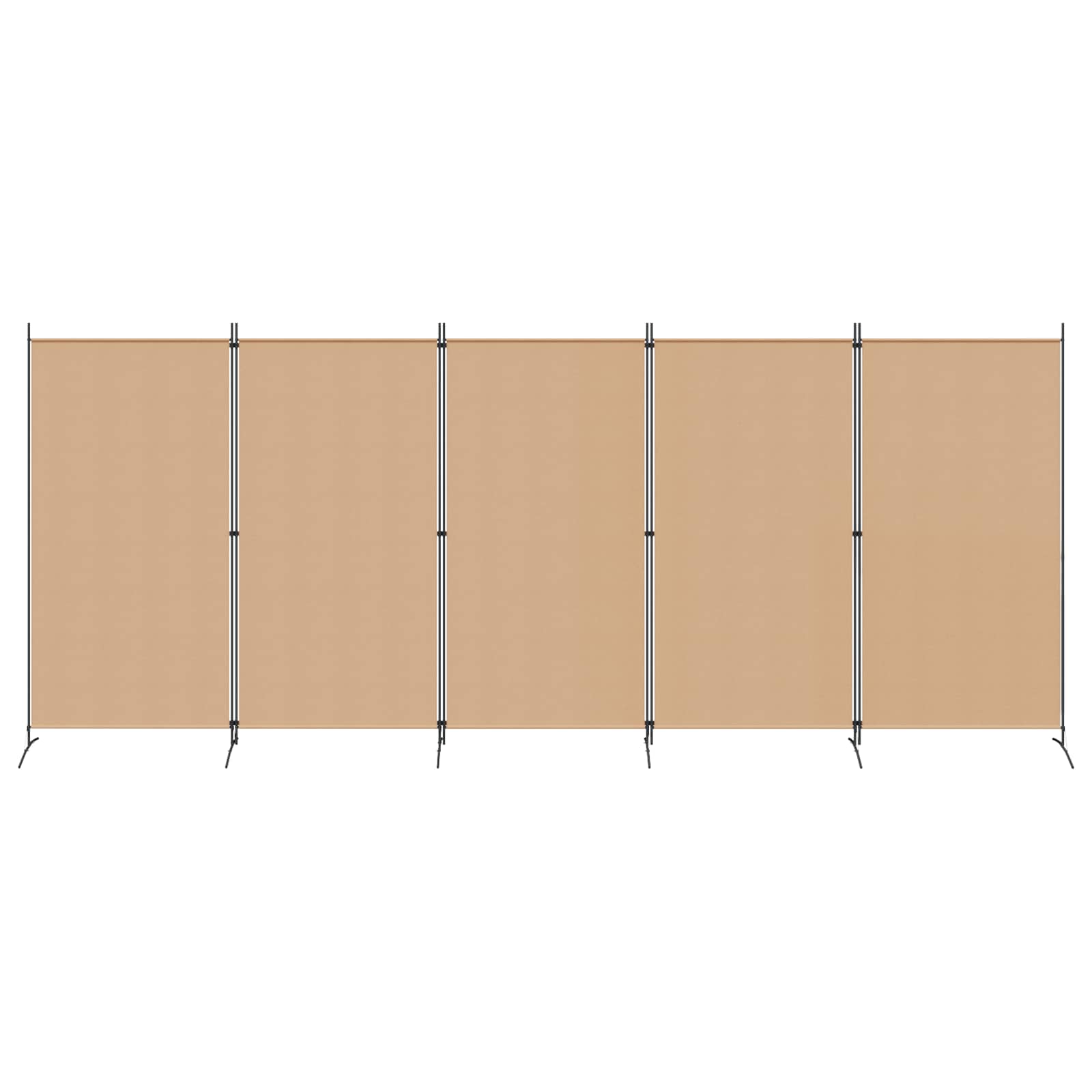 vidaXL 5-panelowy parawan Beżowy 433 x 180 cm tkanina