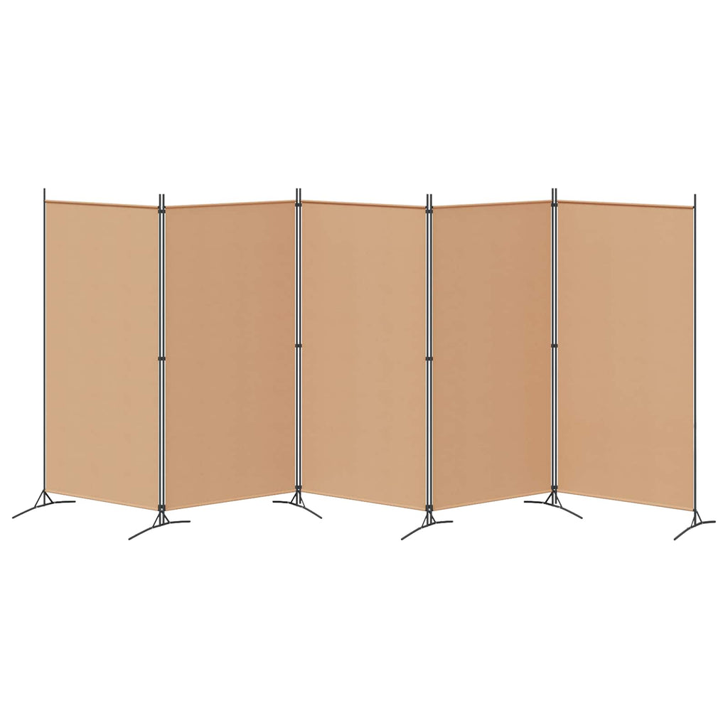vidaXL 5-panelowy parawan Beżowy 433 x 180 cm tkanina