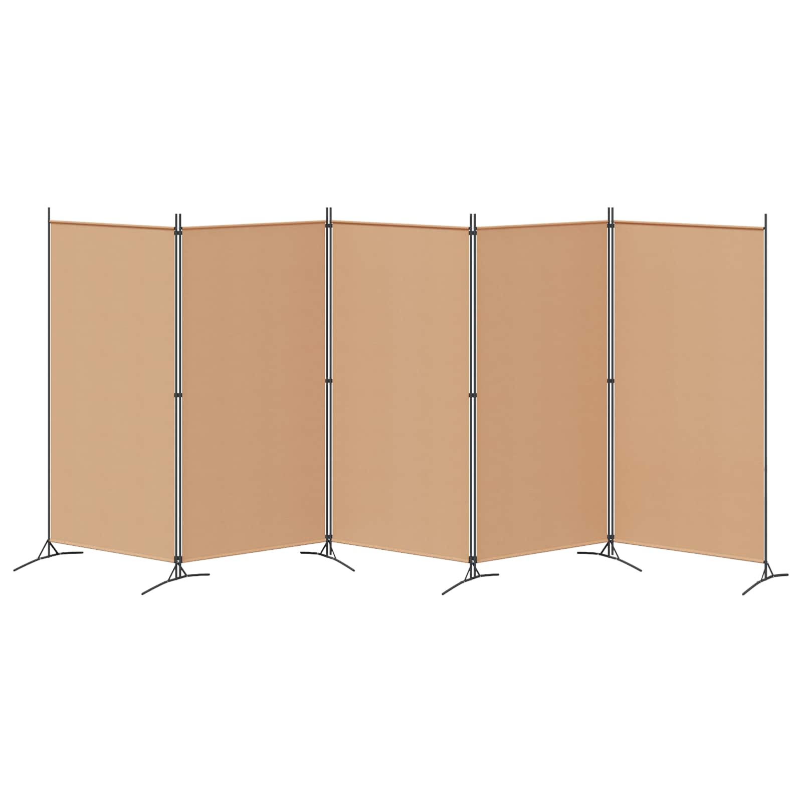 vidaXL 5-panelowy parawan Beżowy 433 x 180 cm tkanina