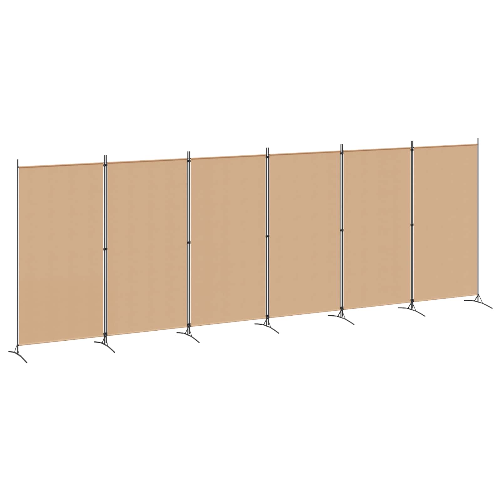vidaXL Ekspresowy 6-panelowy parawan Beżowy 520 x 180 cm tkanina