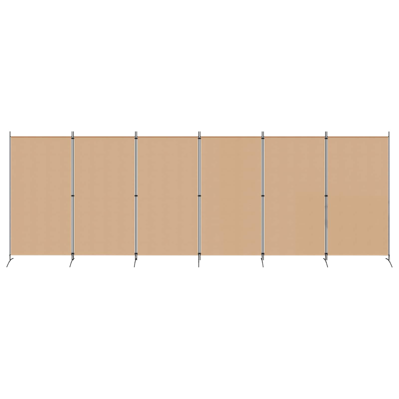 vidaXL Ekspresowy 6-panelowy parawan Beżowy 520 x 180 cm tkanina