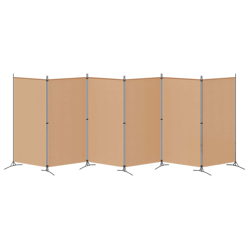 vidaXL Ekspresowy 6-panelowy parawan Beżowy 520 x 180 cm tkanina