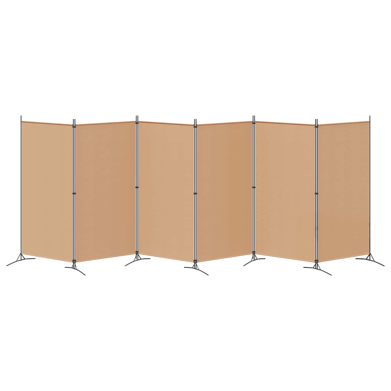 vidaXL Ekspresowy 6-panelowy parawan Beżowy 520 x 180 cm tkanina