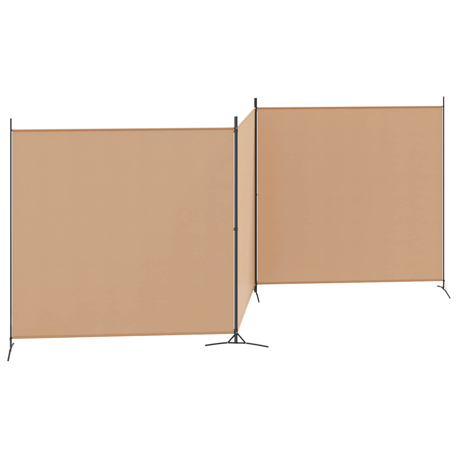 vidaXL 4-panelowy parawan Beżowy 525 x 180 cm tkanina