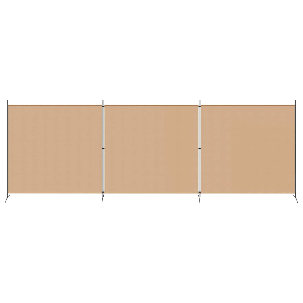 vidaXL 4-panelowy parawan Beżowy 525 x 180 cm tkanina